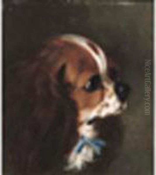 Cavalier King Charles Spaniel Oil Painting by Edwin Loder