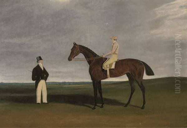 Birmingham With Patrick Conolly Up, And His Owner Johnbeardsworth Oil Painting by James Loder Of Bath