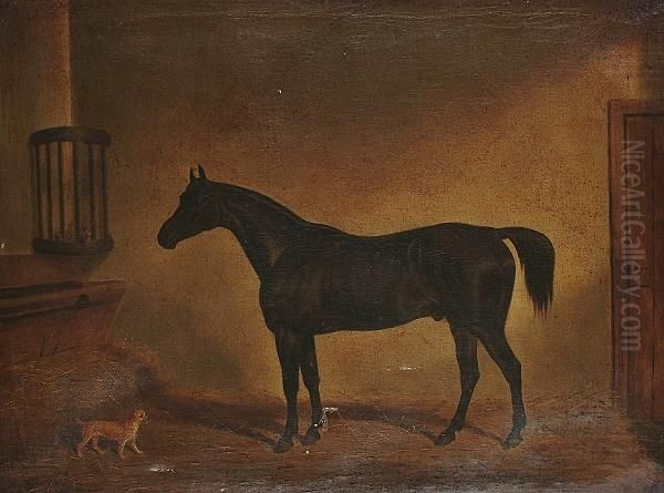 'hunter Of The Rev. Edwin Coleridge's' Oil Painting by James Loder Of Bath