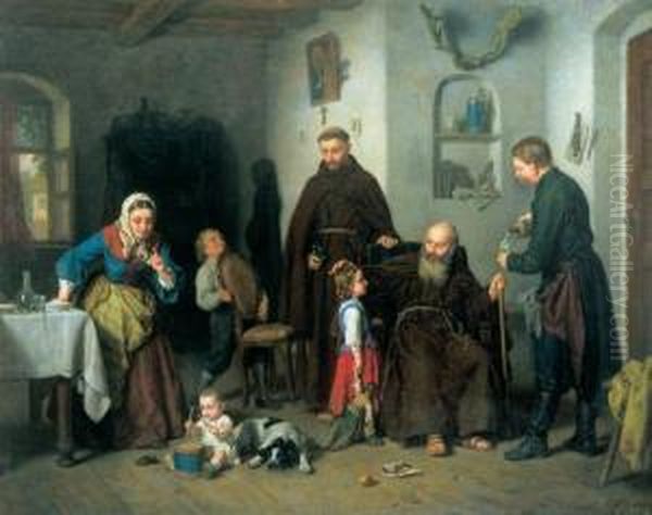 Kwestarze, 1866 R. Oil Painting by Leopold Loeffler