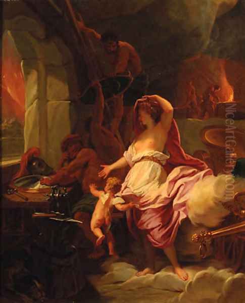 Venus at the Forge of Vulcan Oil Painting by Pierre-Jacques Cazes