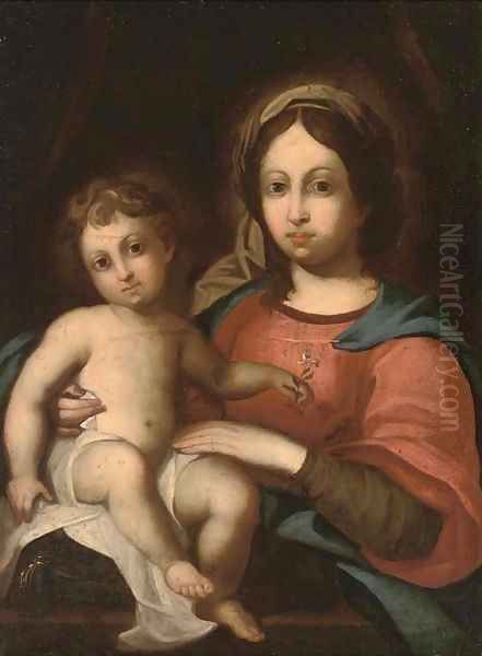 The Madonna and Child 2 Oil Painting by Simone Cantarini (Pesarese)