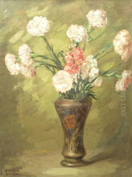 Vase With Flowers Oil Painting by Kimon Loghi