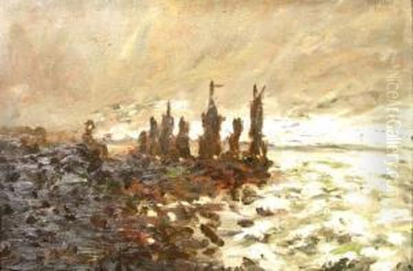 Shore Oil Painting by Kimon Loghi