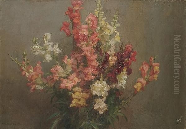 A Still Life Of Flowers Oil Painting by William Logsdail