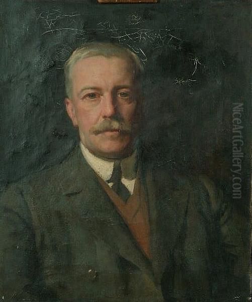 Fred Hall - Head And Shoulders Portrait Oil Painting by William Logsdail