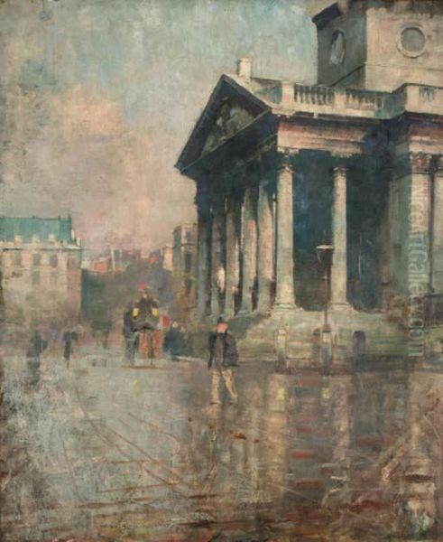 Sketch For St. Martin-in-the-fields Oil Painting by William Logsdail