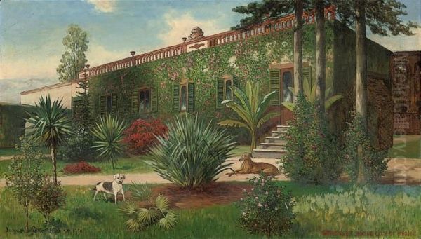 Somerset House, Mexico City Oil Painting by August Lohr