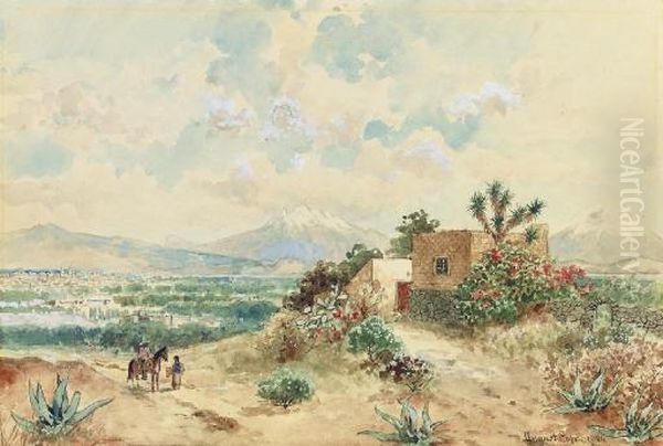 Valle De Mexico Oil Painting by August Lohr