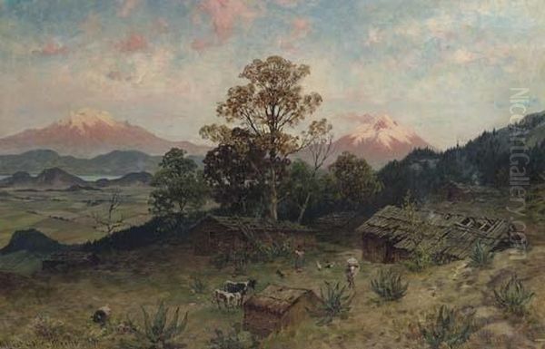 Valley Of Mexico Oil Painting by August Lohr