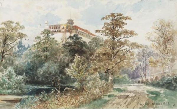 Castillo De Chapultepec Oil Painting by August Lohr