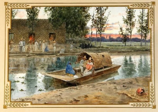 Flodbat - Mexico Oil Painting by August Lohr