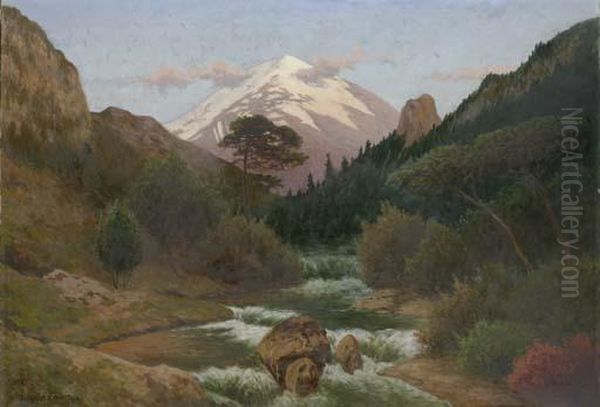 Popocatepetl Oil Painting by August Lohr