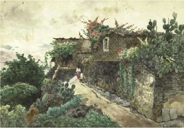 San Geronimo, Near El Pedregal Oil Painting by August Lohr