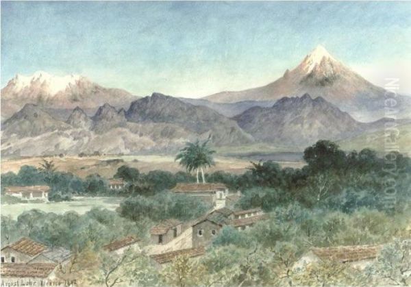 Valley Of Mexico Oil Painting by August Lohr