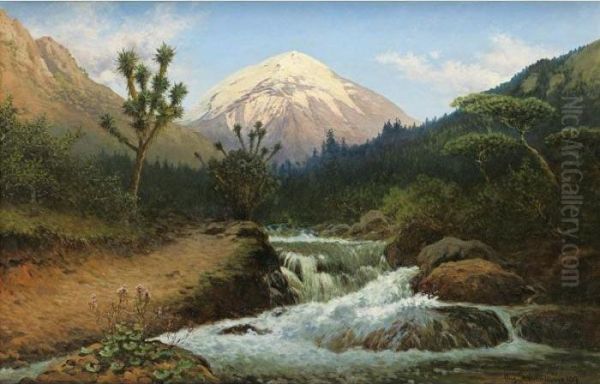 Popocatepetl Oil Painting by August Lohr