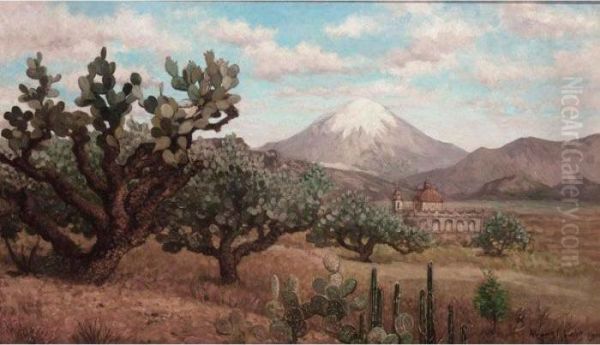 Popocatepetl Oil Painting by August Lohr