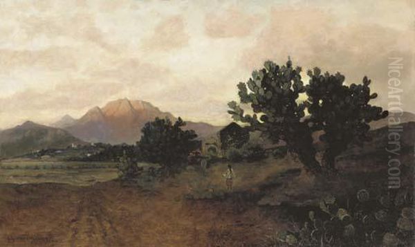 Paisaje De Mexico Oil Painting by August Lohr