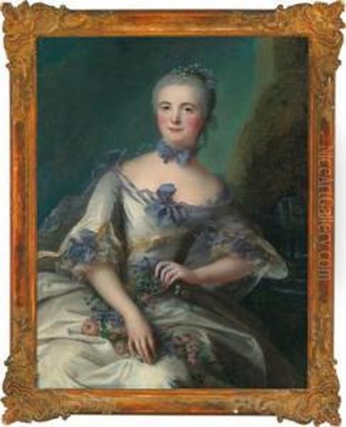 Ritratto Di Giovane Aristocratica Nelle Vesti Di Flora Oil Painting by Marianne Loir