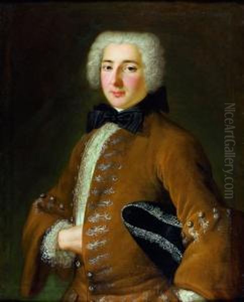 Portrait D'homme Tenant Un Tricorne Oil Painting by Marianne Loir