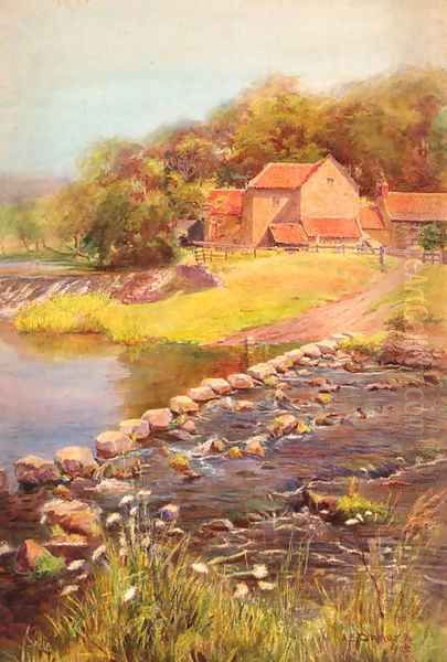 The stepping stones Oil Painting by A.B. Connor