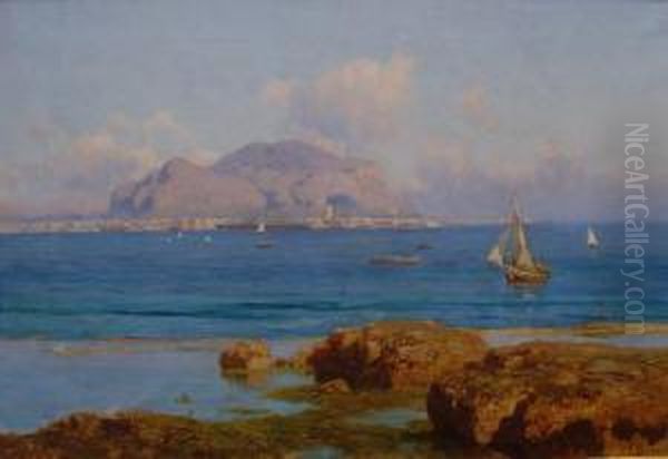 Bucht Von Palermo Oil Painting by Francesco Lojacono