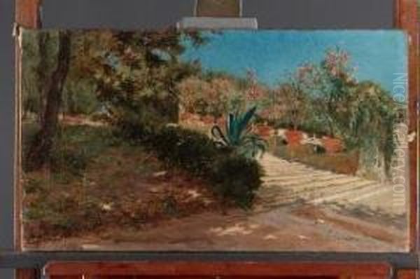 Giardino Di Primavera Oil Painting by Francesco Lojacono