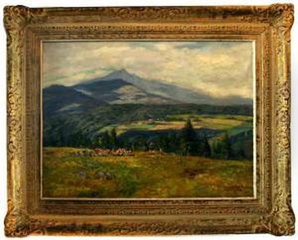 Podhorska Pastvina Oil Painting by Stanislav Lolek