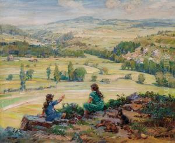 Sedici Divky Vzhlizejicido Krajiny Oil Painting by Stanislav Lolek