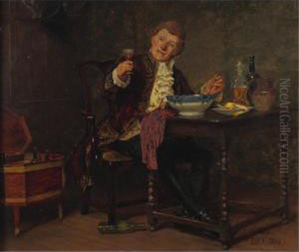 A Hearty Meal Oil Painting by John Arthur Lomax