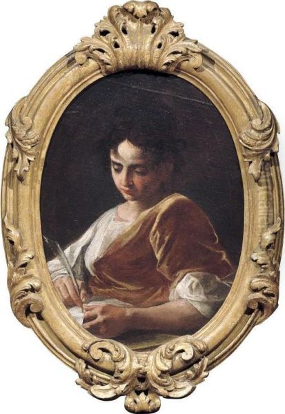 Fanciullo Scrivente Oil Painting by Giovanni Domenico Lombardi