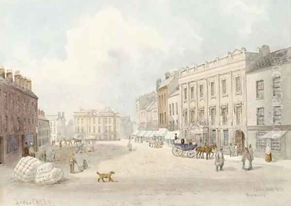 View of the High Street, Belfast Oil Painting by Joseph William Carey