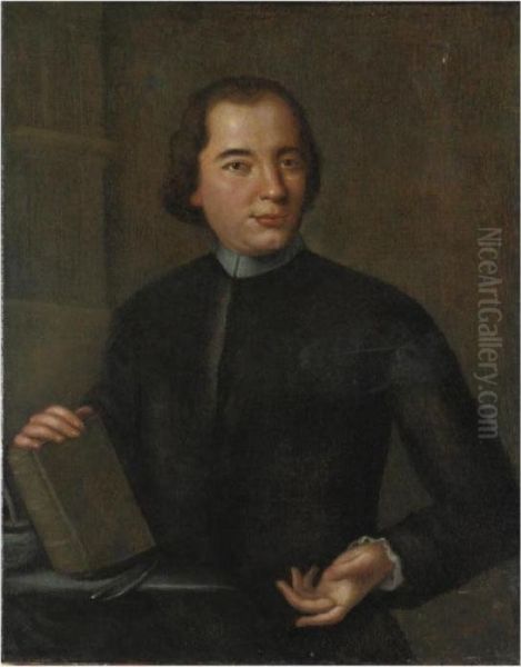 Ritratto Di Ecclesiastico Con Un Libro In Mano Oil Painting by Alessandro Longhi