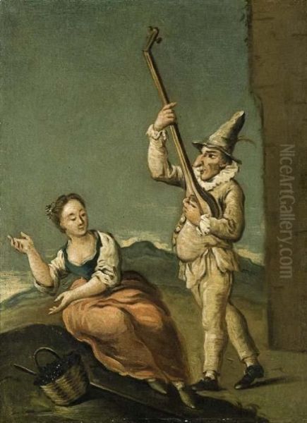 Concerto Di Pulcinella Per Una Pastorella Oil Painting by Alessandro Longhi