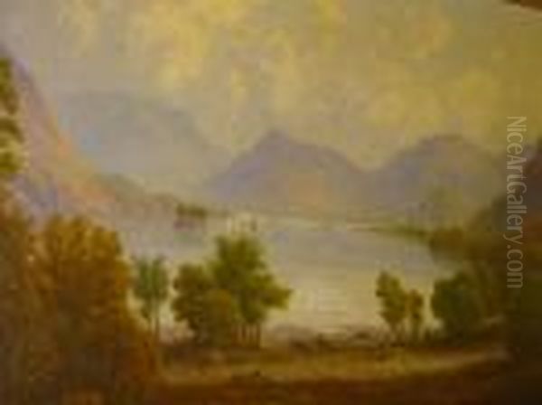 Windermere From Low Wood And The Upperreach Ullswater Oil Painting by William Taylor Longmire