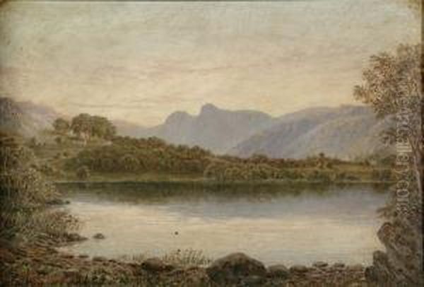 Loughrigg Tarn Oil Painting by William Taylor Longmire