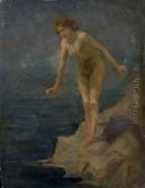 Nudo Di Donna Al Mare Oil Painting by Francesco Longo Mancini