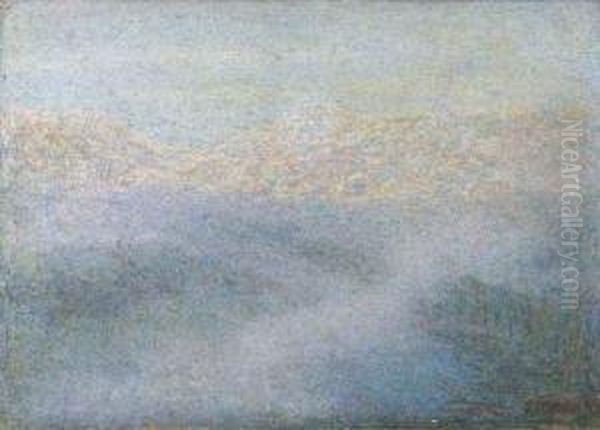 Alba In Alta Montagna (luci D'aurora) Oil Painting by Emilio Longoni