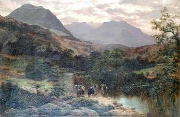 Near Corrour, Highlands Oil Painting by Edgar Longstaffe