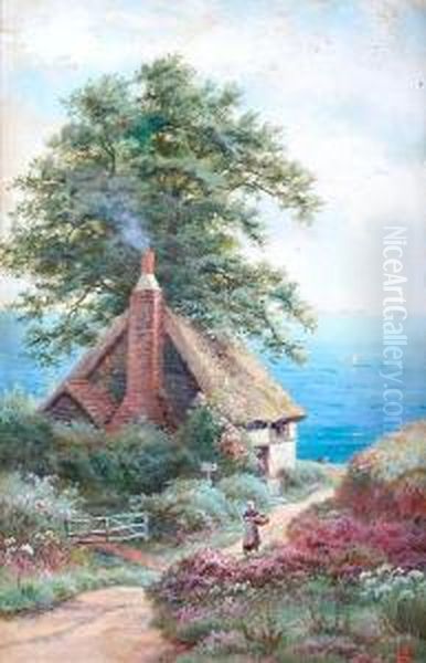 A Cottage By The Sea Oil Painting by Edgar Longstaffe