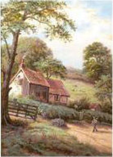 Happy Homes, Rettendon & Purley, Essex Oil Painting by Edgar Longstaffe