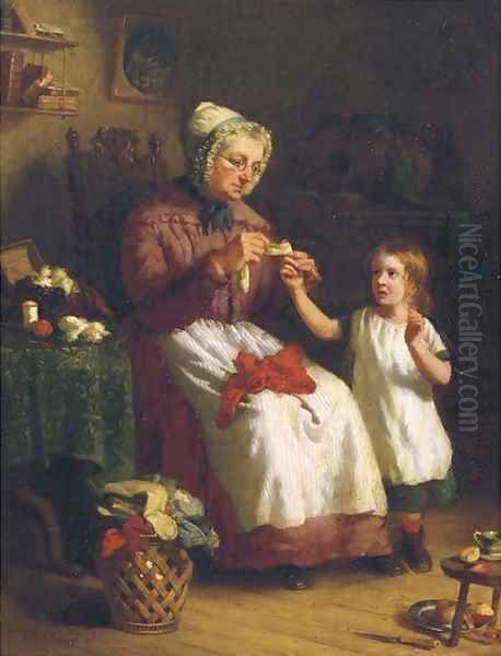 Nursing the scratch Oil Painting by Hendrik Hollander Cz