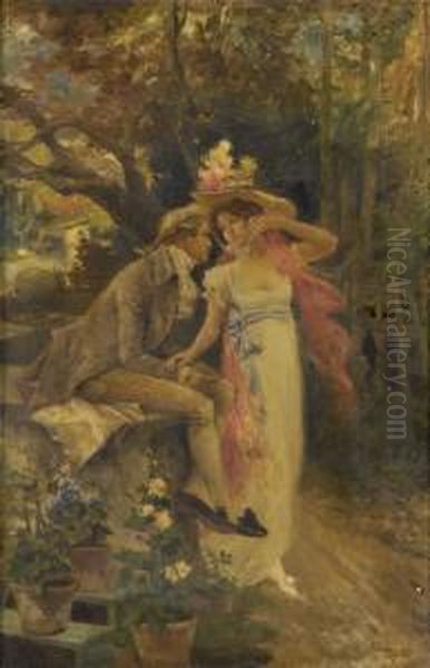 Das Rendezvous. Oil Painting by Antonio Lonza