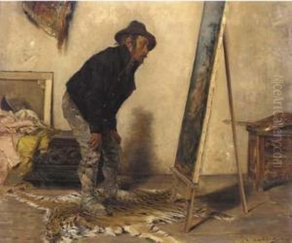 The Artist's Studio Oil Painting by Antonio Lonza