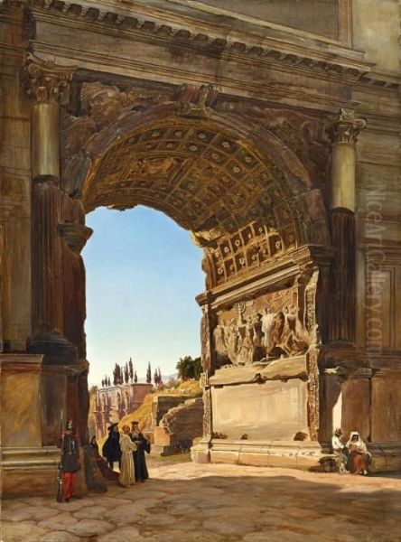 Der Titusbogen Auf Dem Forum Romanum Oil Painting by Friedrich Loos