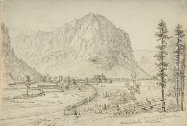 Gebirgslandschaft Bei Weichselboden In Der Steiermark. 1821 Oil Painting by Friedrich Loos