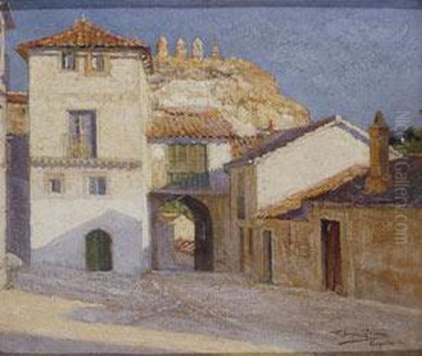 Segovia, Puerta De Las Murallas Oil Painting by Ricardo Lopez Cabrera