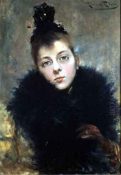 Portrait of a Woman Oil Painting by Roman Ribera Cirera