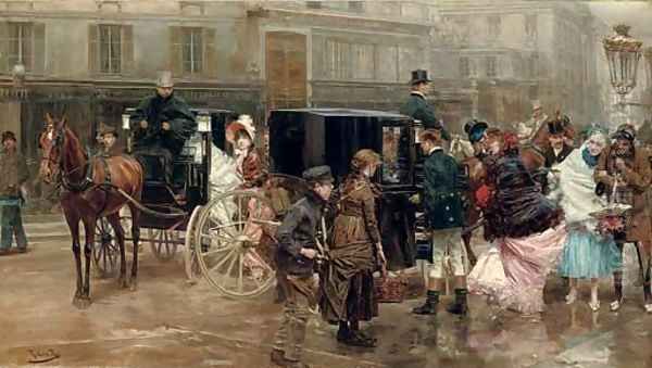 Despues del baile (After the ball) Oil Painting by Roman Ribera Cirera