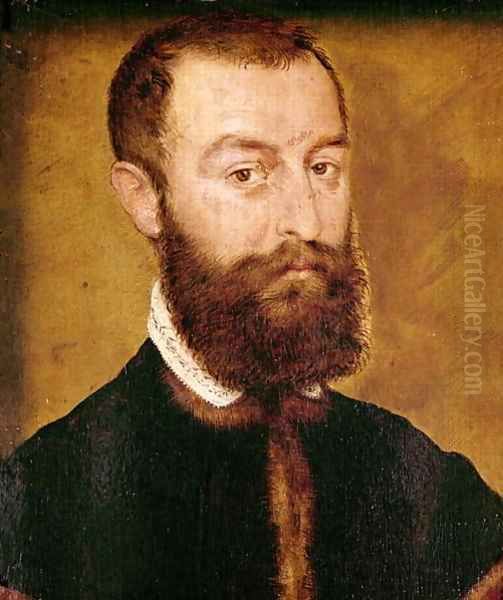 Portrait of a Man with a Beard or Portrait of a Man with Brown Hair Oil Painting by Corneille De Lyon